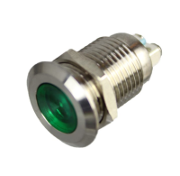 LED Instrument Indicators s.steel 10mm - Green
