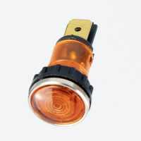 LED Panel Indicators 12mm chrome bezel - Amber
