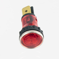 LED Panel Indicators 12mm chrome bezel - Red