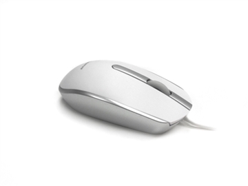 USB Wired Full Size Slim Apple Mac Mouse with Silver and Matt White Tactile Case