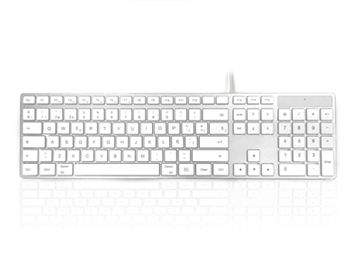 Mac Multimedia Keyboard with White Square Tactile Keys and Silver Case - SPANISH Keyboard Layout