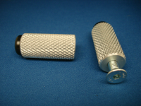 Motorcycle Knurled Alloy Toe Pegs (1 Pair) Silver. Tp4.