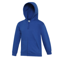 Customised Promotional Crag Hoppers Junior Royal Blue Zipped Hooded Sweatshirts For Football