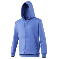 Printed Promotional Awdis Junior Royal Blue Zip Front Hooded Sweatshirts For Bowling