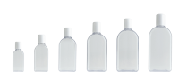 Wyvern Range of Clear PVC rectangular 'arched' plastic bottles