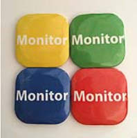 32mm Square Button Badge - Monitor