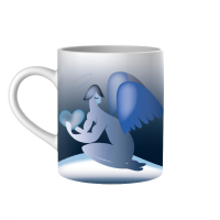 A di Alessi Blue Christmas Mug - Angel & Star - Blue