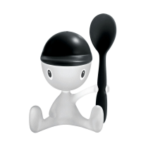 A di Alessi Cico Egg Cup, salt dispenser & spoon - Black