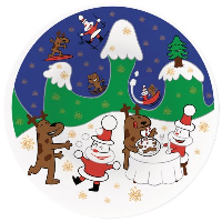A di Alessi Happy Snowtime Christmas Plate - Multicolor