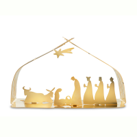 Alessi BARK Crib Nativity Ornament - Gold Plated Stainless Steel