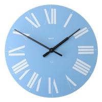 Alessi Firenze wall clock light blue face white roman numerals