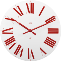 Alessi Firenze wall clock white face red roman numerals