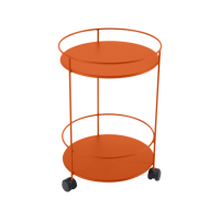 Fermob Guinguette Wheeled Side Table (Solid Double Top) - 27/Carrot