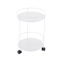 Fermob Guinguette Wheeled Side Table (Solid Double Top) - Cotton White #01