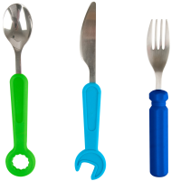 JIP Eating Tools Cutlery Set - blues and greens