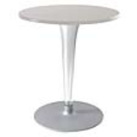 Kartell TopTop Round Cafe Table Tulip Leg & Grey Base - T5/dove