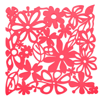 Koziol Floral Room Divider - ALICE (Set of 4) - Transparent Red