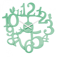 Koziol pi:p Wall Clock - Solid, mint green