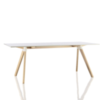 Magis Butch Table - The Wild Bunch - 129 x 75 cm/White HPL top / Natural frame (+&#163;103)