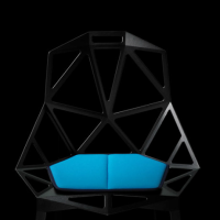 Magis Chair_One Seat Cushion - Black (Kvadrat "Steelcut Trio" fabric)