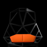 Magis Chair_One Seat Cushion - Orange (Kvadrat "Steelcut Trio" fabric)