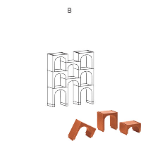 Magis EUR Shelving System - Composition B - terracotta