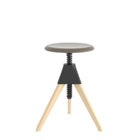Magis Jerry Stool - The Wild Bunch Collection - Black seat, joint & screw / Natural frame