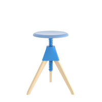 Magis Jerry Stool - The Wild Bunch Collection - Light blue seat, joint & screw / Natural frame