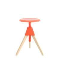 Magis Jerry Stool - The Wild Bunch Collection - Orange seat, joint & screw / Natural frame