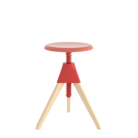 Magis Jerry Stool - The Wild Bunch Collection - Red seat, joint & screw / Natural frame