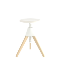 Magis Jerry Stool - The Wild Bunch Collection - White seat, joint & screw / Natural frame