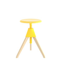 Magis Jerry Stool - The Wild Bunch Collection - Yellow seat, joint & screw / Natural frame