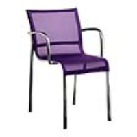 Magis Paso Doble Armchair (Stacking) - Purple fabric seat - Polished frame