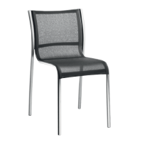 Magis Paso Doble Chair (Stacking) - White/Black (grey) fabric seat - Polished frame