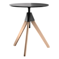 Magis Topsy Table - The Wild Bunch Side Table - Black MDF top / Natural frame