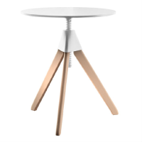 Magis Topsy Table - The Wild Bunch Side Table - White MDF top / Natural frame (+&#163;52)