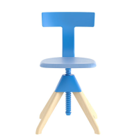 Magis Tuffy Chair - The Wild Bunch Collection - Light blue (back/seat/joint/screw) / Natural (frame)