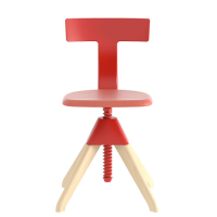 Magis Tuffy Chair - The Wild Bunch Collection - Red (back/seat/joint/screw) / Natural (frame)