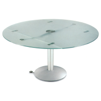 Naos Atlante 140 cm Folding Glass Dining Table - black embossed base
