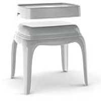 Pedrali Pasha footstool with tray - White
