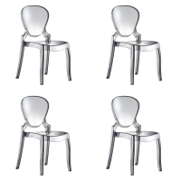 Pedrali Queen 650 Chair (set of 4) - FU Smoke Grey