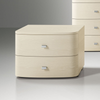 Valentini SATURNO 2 drawer bedside table - ivory ash