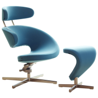Varier Peel Lounger Chair & Footrest - LEA814 Dark Brown