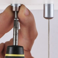 Screw ceiling anchor with wire