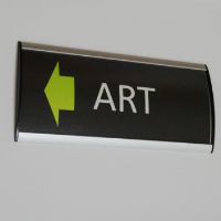Interior directional signs 25 or 30 cm wide with tape