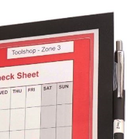 Flexible check sheet holder with magnetic flap