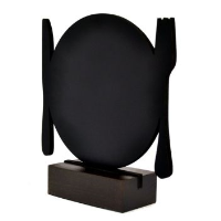 Dinner plate shape blackboard with stand