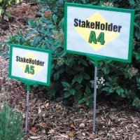 A5 or A4 sign holder with stake to stick into ground