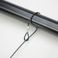 Black loop-end cable with adjustable black hook