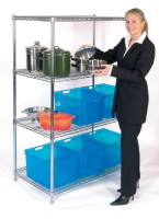 1500mm Chrome Wire Hygienic Shelving System